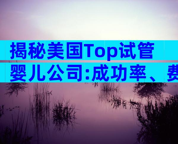 揭秘美国Top试管婴儿公司:成功率、费用、服务全对比