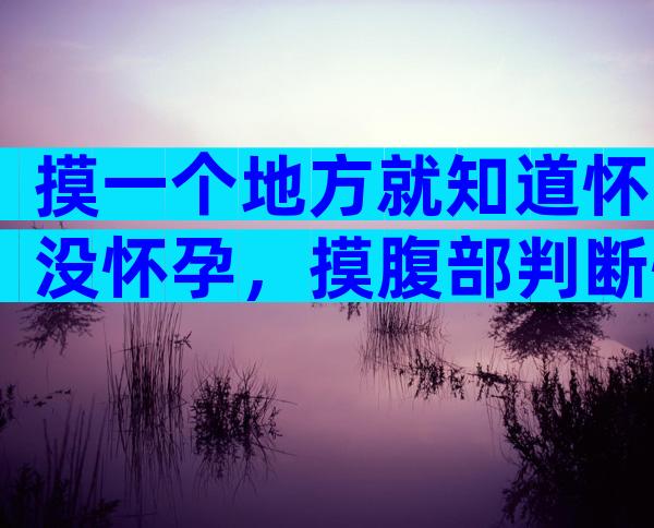 摸一个地方就知道怀没怀孕，摸腹部判断怀没怀孕准不准？