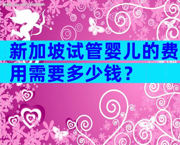 新加坡试管婴儿的费用需要多少钱？