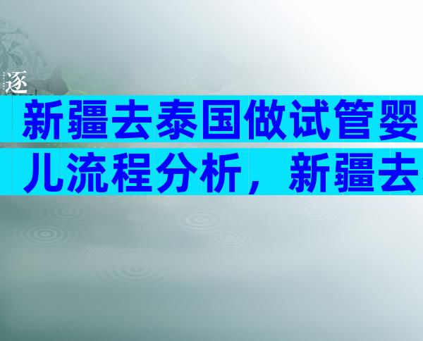 新疆去泰国做试管婴儿流程分析，新疆去泰国做试管婴儿流程分析图