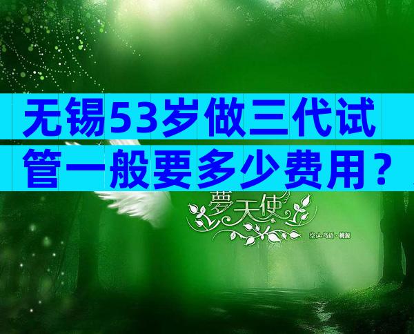 无锡53岁做三代试管一般要多少费用？这些细则要额外收费