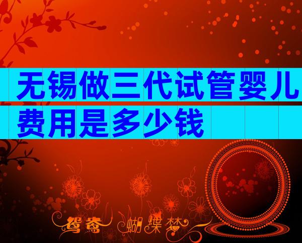 无锡做三代试管婴儿费用是多少钱