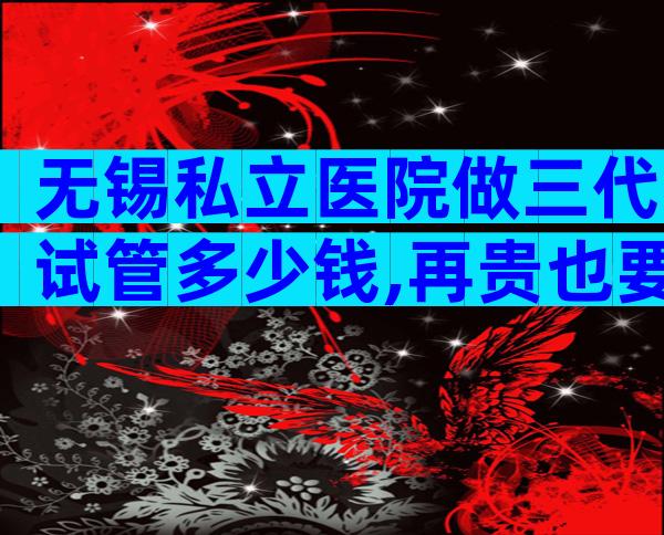 无锡私立医院做三代试管多少钱,再贵也要做