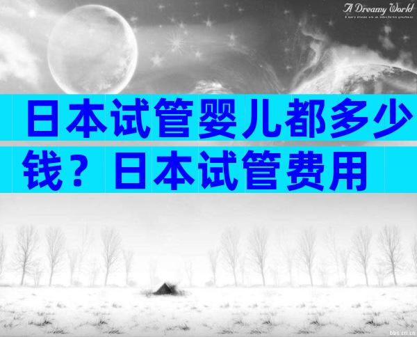 日本试管婴儿都多少钱？日本试管费用