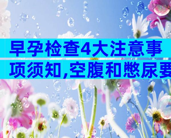 早孕检查4大注意事项须知,空腹和憋尿要视情况而定