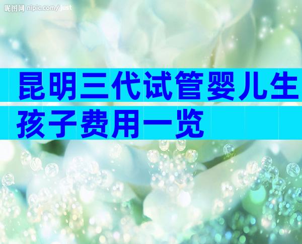 昆明三代试管婴儿生孩子费用一览