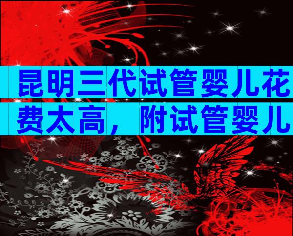 昆明三代试管婴儿花费太高，附试管婴儿费用明细吗？