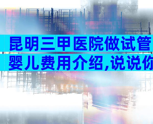昆明三甲医院做试管婴儿费用介绍,说说你的经历