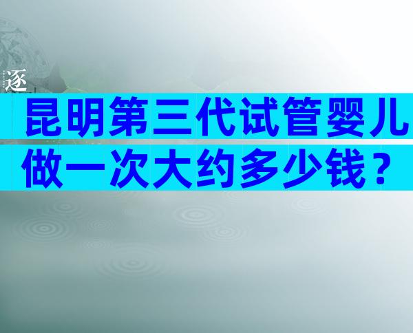 昆明第三代试管婴儿做一次大约多少钱？