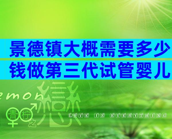 景德镇大概需要多少钱做第三代试管婴儿，医院有哪些？