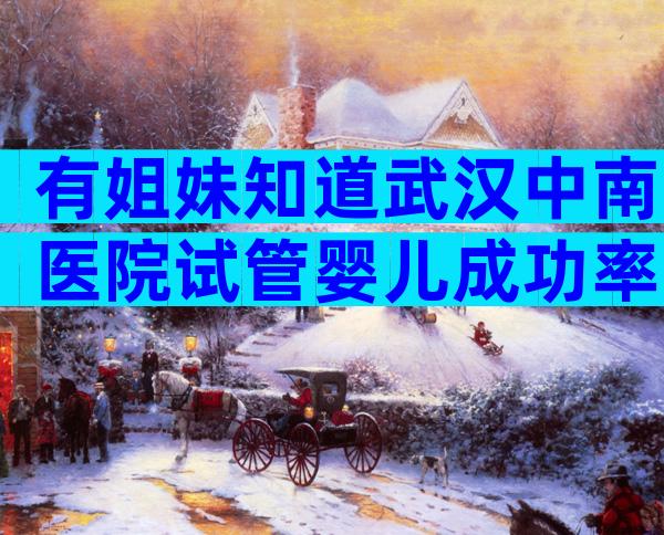 有姐妹知道武汉中南医院试管婴儿成功率高吗？