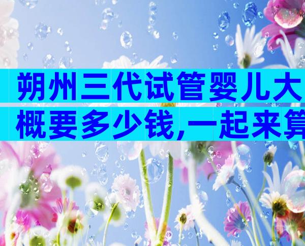 朔州三代试管婴儿大概要多少钱,一起来算一算