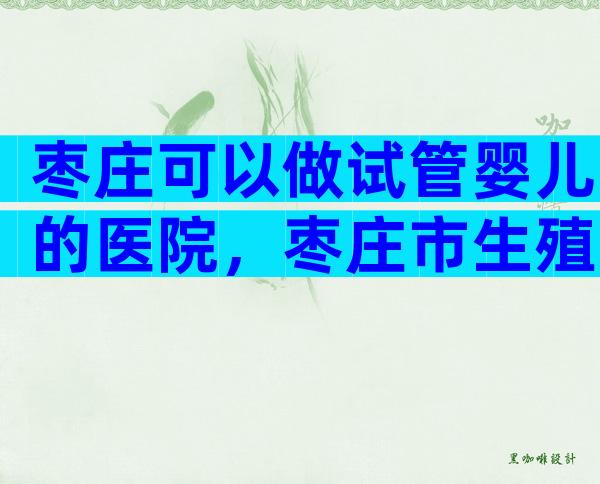 枣庄可以做试管婴儿的医院，枣庄市生殖中心做试管婴儿多少钱