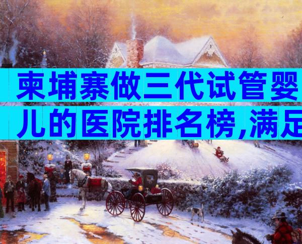 柬埔寨做三代试管婴儿的医院排名榜,满足条件就可以