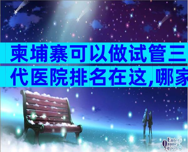 柬埔寨可以做试管三代医院排名在这,哪家医院比较不错