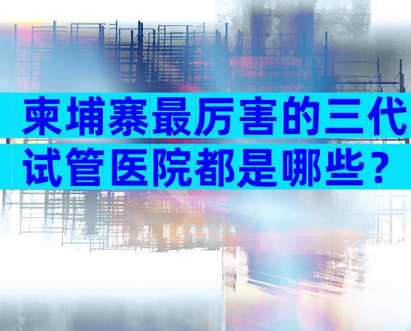柬埔寨最厉害的三代试管医院都是哪些？哪家医院最值得你选择