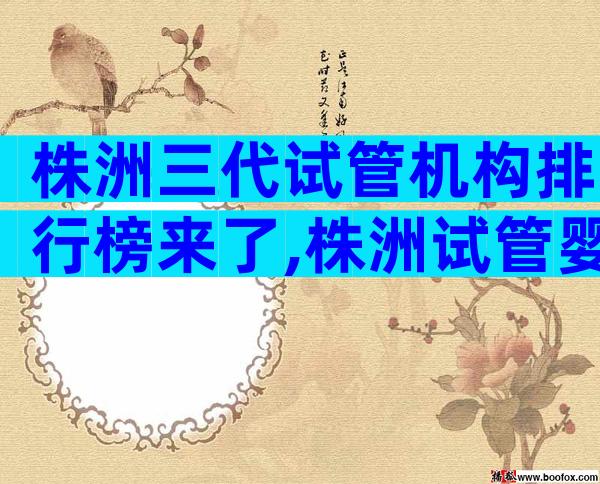 株洲三代试管机构排行榜来了,株洲试管婴儿机构