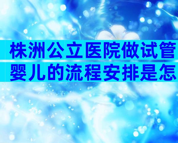 株洲公立医院做试管婴儿的流程安排是怎么样的？如何提高试管成功率？