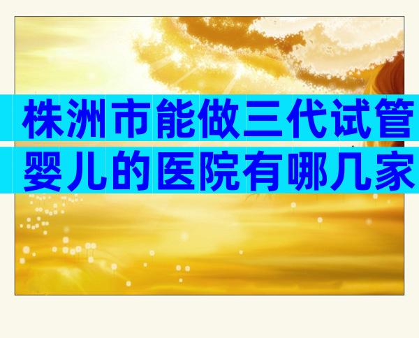 株洲市能做三代试管婴儿的医院有哪几家