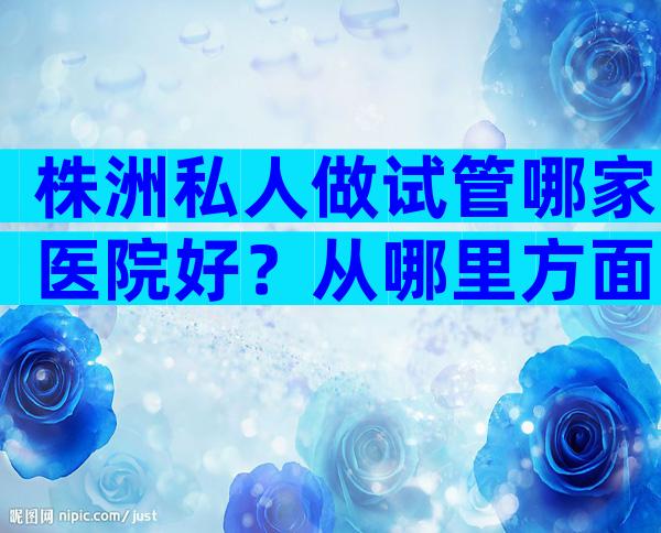 株洲私人做试管哪家医院好？从哪里方面去判断