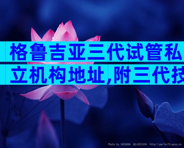 格鲁吉亚三代试管私立机构地址,附三代技术的优势