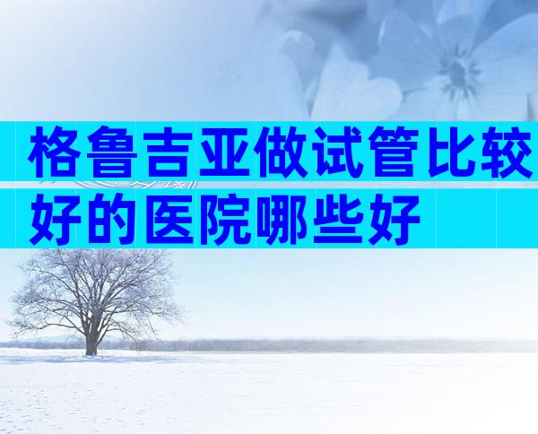格鲁吉亚做试管比较好的医院哪些好