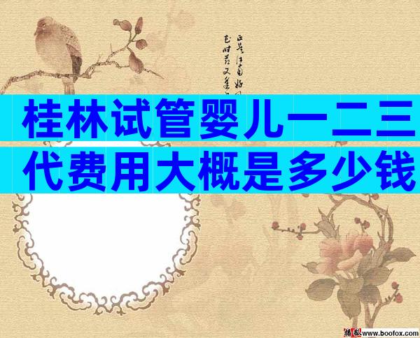 桂林试管婴儿一二三代费用大概是多少钱？移植价格明确答案来了
