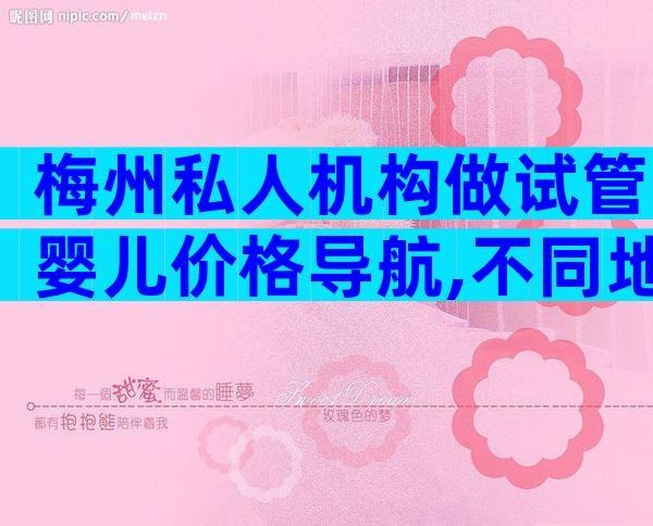 梅州私人机构做试管婴儿价格导航,不同地区费用差异大