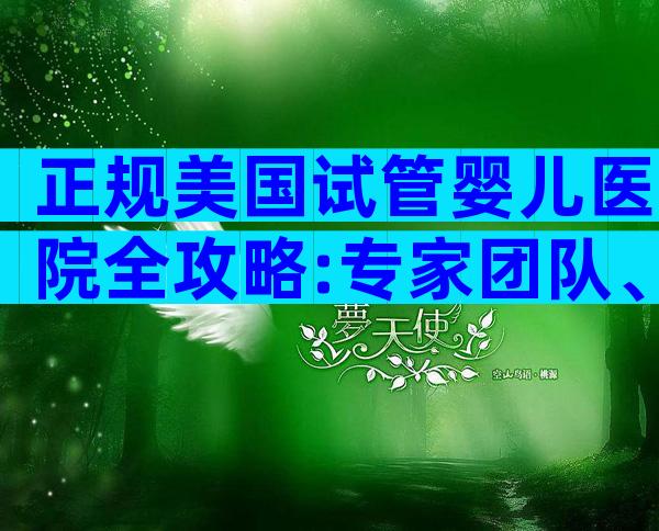 正规美国试管婴儿医院全攻略:专家团队、就医流程与费用揭秘