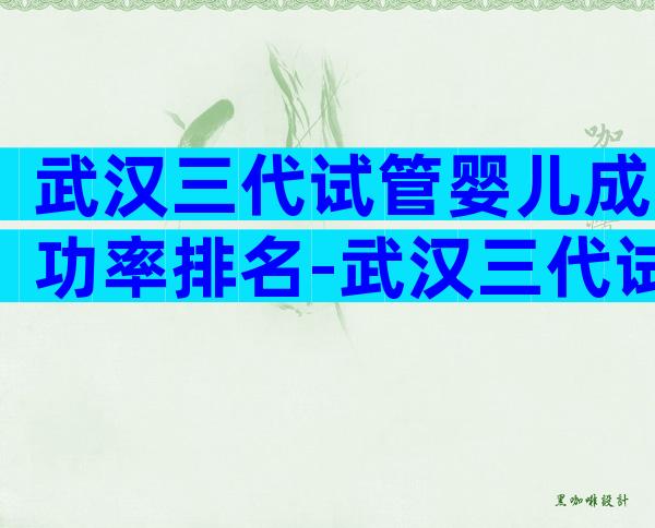 武汉三代试管婴儿成功率排名-武汉三代试管婴儿多少钱