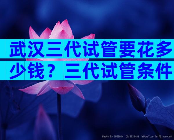 武汉三代试管要花多少钱？三代试管条件有哪些