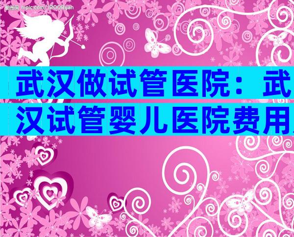 武汉做试管医院：武汉试管婴儿医院费用是多少？