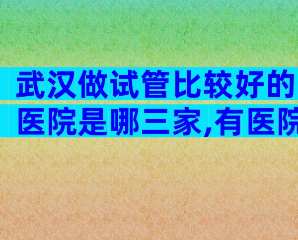 武汉做试管比较好的医院是哪三家,有医院推荐吗