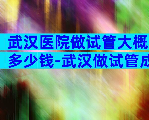 武汉医院做试管大概多少钱-武汉做试管成功率比较高的医院