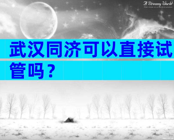 武汉同济可以直接试管吗？