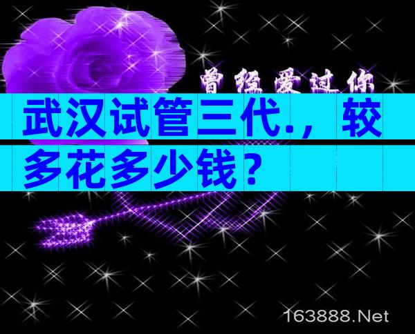 武汉试管三代.，较多花多少钱？