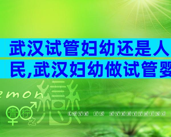 武汉试管妇幼还是人民,武汉妇幼做试管婴儿多少钱