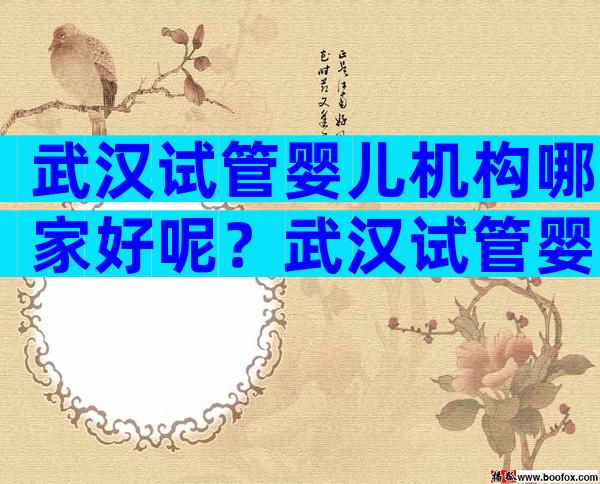 武汉试管婴儿机构哪家好呢？武汉试管婴儿机构哪家好呢多少钱？