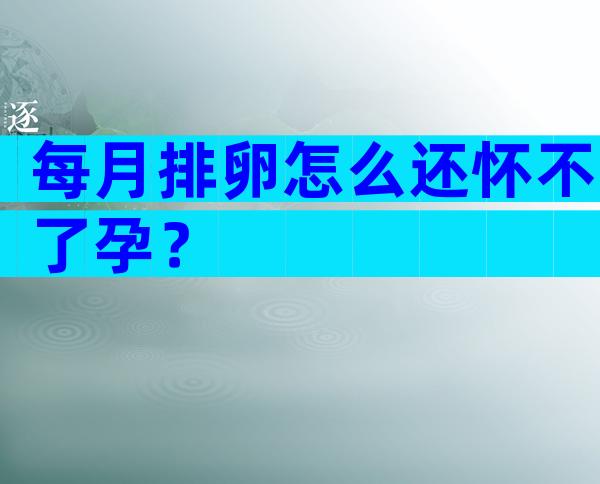 每月排卵怎么还怀不了孕？
