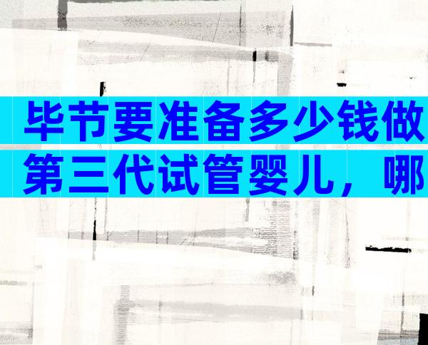 毕节要准备多少钱做第三代试管婴儿，哪家医院好？