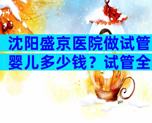 沈阳盛京医院做试管婴儿多少钱？试管全流程价目表参考！