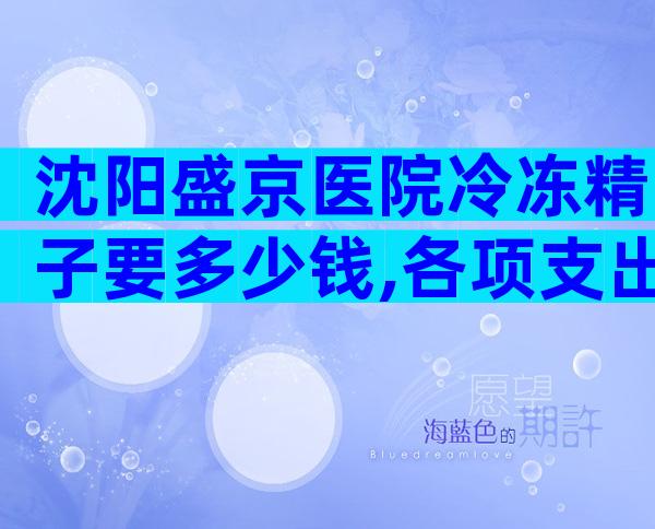沈阳盛京医院冷冻精子要多少钱,各项支出明细汇总