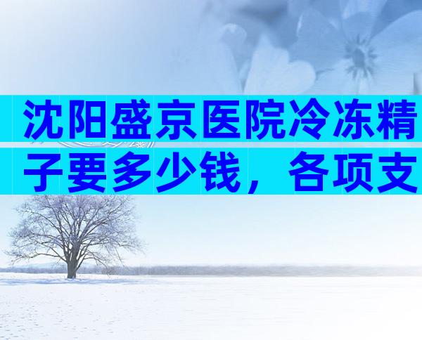 沈阳盛京医院冷冻精子要多少钱，各项支出明细汇总