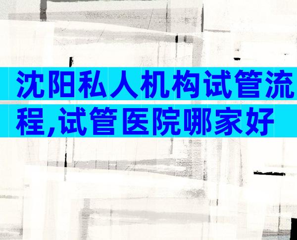 沈阳私人机构试管流程,试管医院哪家好