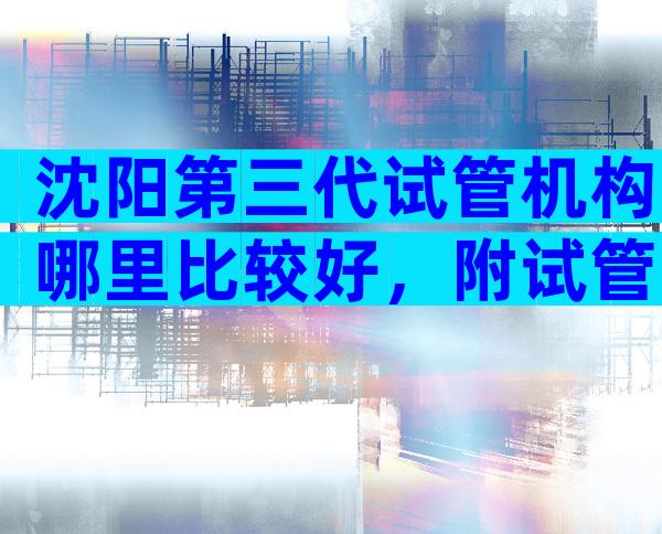沈阳第三代试管机构哪里比较好，附试管医院选择方法