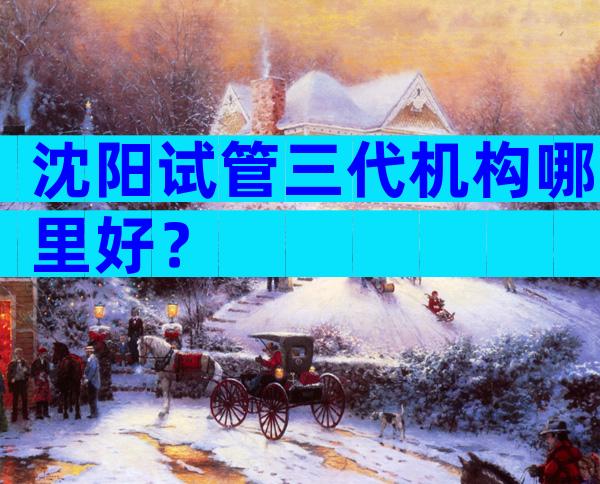 沈阳试管三代机构哪里好？