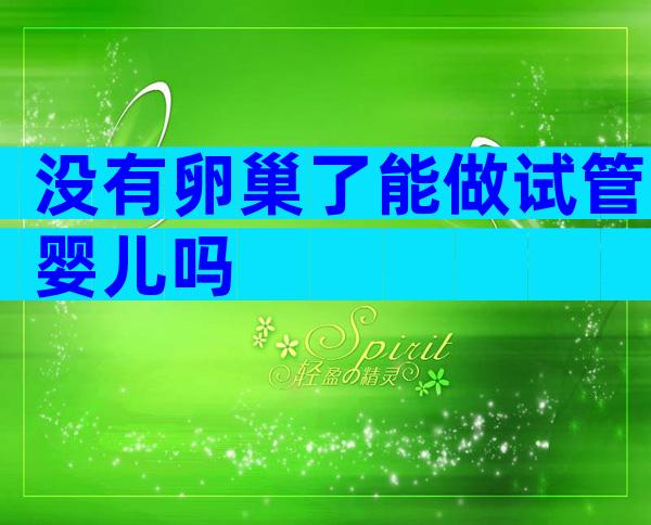 没有卵巢了能做试管婴儿吗