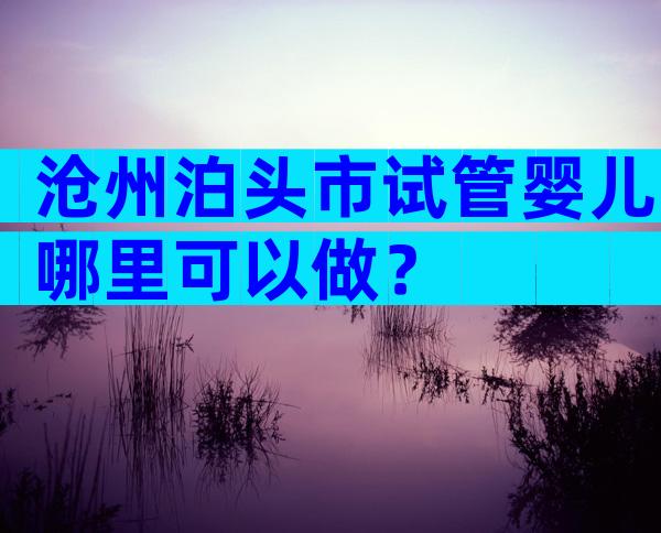 沧州泊头市试管婴儿哪里可以做？