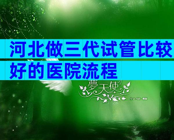 河北做三代试管比较好的医院流程