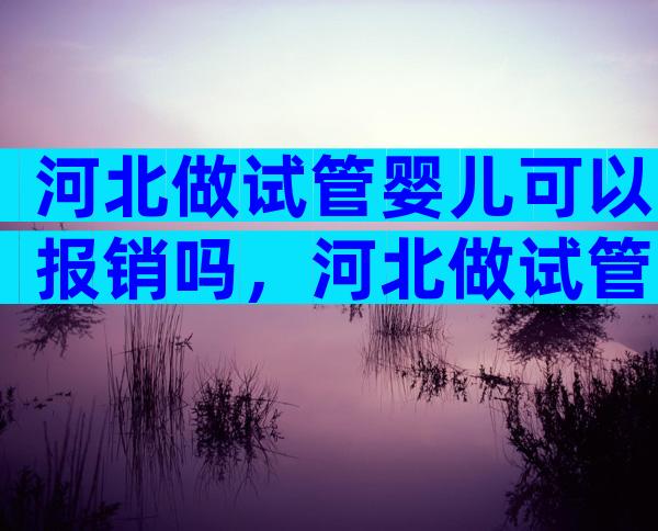 河北做试管婴儿可以报销吗，河北做试管婴儿可以报销吗医保